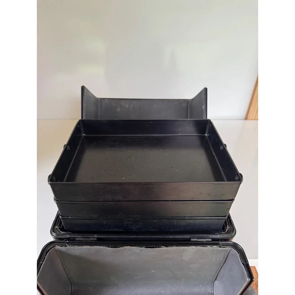 MAC Cosmetics Professional Makeup Train Case Organizer Black Grey Tiered Trays